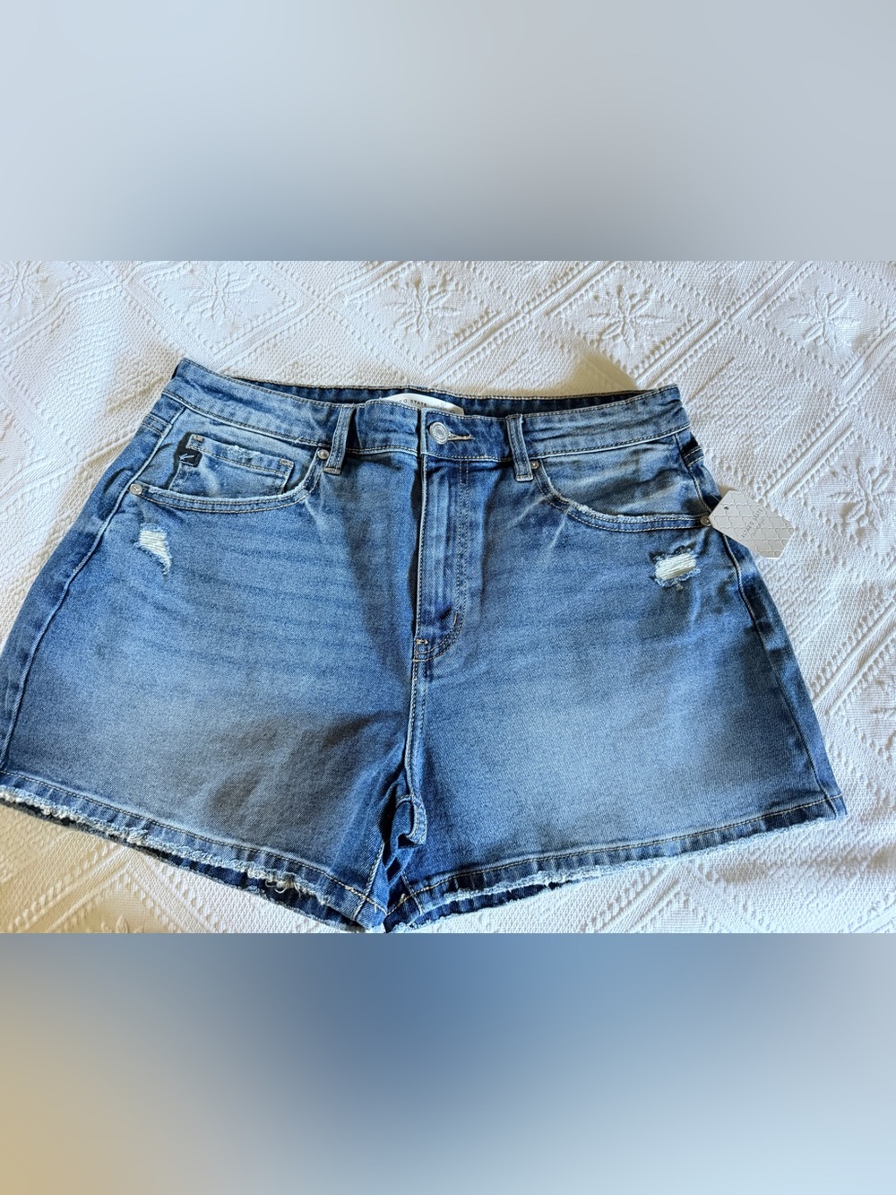 Altar'd State Kancun Blue Denim Shorts